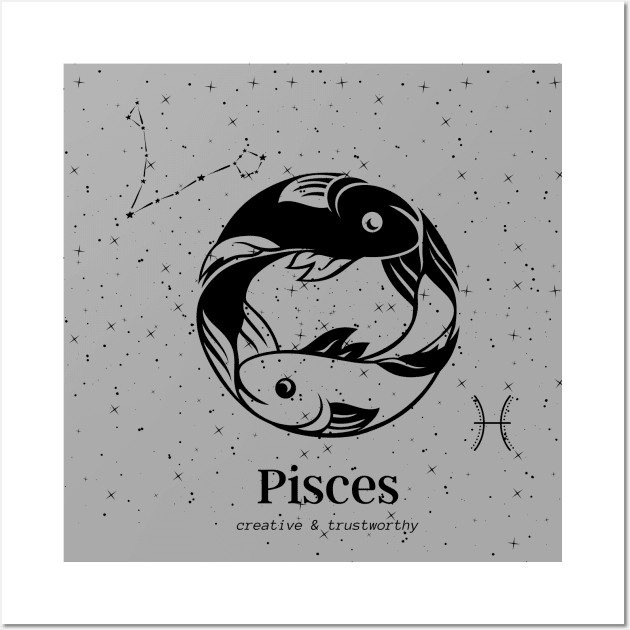 Pisces Wall Art by JM ART